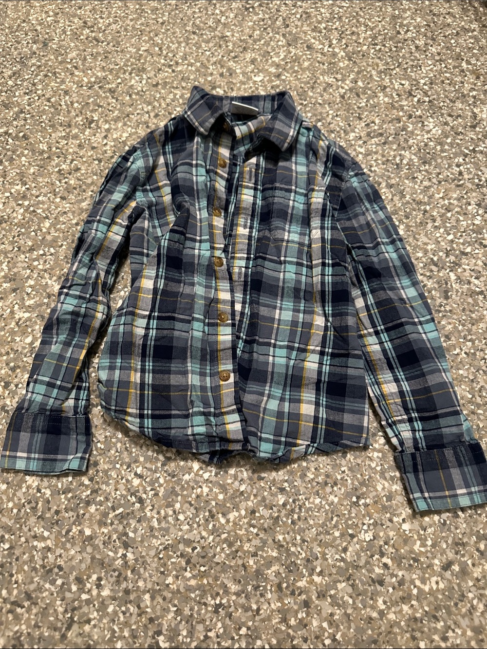 jumping beans Plaid Button-Down Shirt - Navy, Teal & Yellow